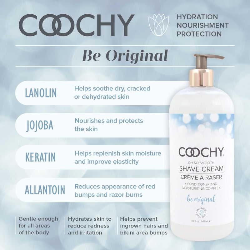 Coochy Intimate Shaving Cream | Shave Conditioner & Moisturizer for Face & Body | Ideal for Sensitive Skin Care, Anti-Bump | Be Original, 32 oz - Image 1